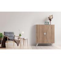 Roble y Blanco 80 x 94 x 34 cm - Mueble recibidor, aparadores para salón, aparador entrada recibidor - details 1