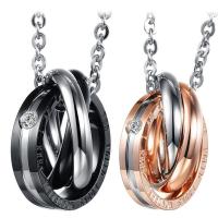 Collares de Pareja Acero Collar Inoxidable Amor CZ Amor Enamorados Hipoalergénico Joyería de Moda Regalo Navidad Cumpleaños Aniversario - details 2