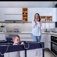 Parque Infantil Bebe 120x120cm + Alfombra Bebe – Corralito Bebe con Malla Transpirable – Parque de Juegos Bebe Plegable con Puerta Lateral – Parque Bebe - Gris - details 20