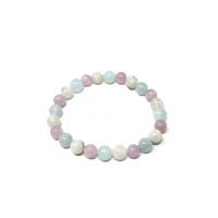 Pulsera de meditación Aguamarina Arco Iris Piedra lunar Kunzita Pulsera de meditación de conexión a tierra Regalos para hombres y mujeres - details 7