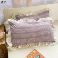 Funda de almohada Lisa para niñas, 1 unidad, diseño de volantes de lujo europeo, funda de almohada de princesa dulce - details 3