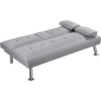 Plegable Tapizada de Poliéster Sofá con Soporte de Botella Cama 167 X94 cm MAX Capacidad 350 KG Cama - details 1