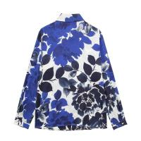 BUNO-camisa Vintage con estampado de flores para mujer, blusa holgada de seda con textura satinada y cuello abatible, con botonadura única, novedad de primavera de 2025 - details 2