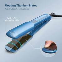 Plancha de pelo profesional KIPOZI, plancha plana de titanio con pantalla LCD Digital, rizador de calentamiento instantáneo de doble voltaje, regalo - details 8