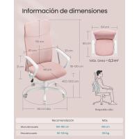 Silla de Oficina Ergonómica Asiento Giratorio Acolchado Regulable en Altura y Inclinable - details 18