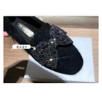 Zapatos planos de piel de visón con lazo de cristal para mujer, mocasines de algodón de felpa cálidos, cuentas de cordones de punta cuadrada, Invierno - details 19