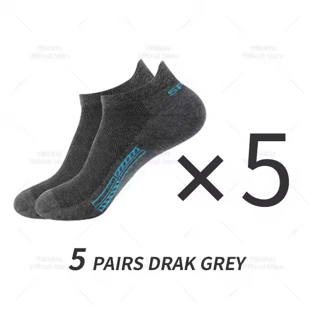 Calcetines deportivos tobilleros para hombre, medias de malla transpirable de corte bajo, de algodón, suaves, informales, atléticos, color blanco y negro, 5 pares - 1