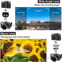 Cámara de fotografía Digital 4K, videocámara Web con WIFI, grabadora de vídeo Vlog Vintage, YouTube, 48MP, pantalla abatible de 3" - details 2