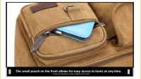 Bolso cruzado para hombre, lona Vintage, correas ajustables, múltiples bolsillos con cremallera, duradero, para senderismo al aire libre - details 20