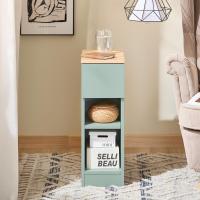 Auxiliares para Salón Mesilla de Noche Estrecha para Dormitorio con 1 Cajón y 1 Compartimento Abierto Blanco y Madera 20 x 35 x 60 cm FBT111-WNx2 ES - details 31