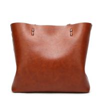 Bolso de cuero encerado para mujer, bolsa de hombro con doble correa, sencillo, para compras, 2022 - details 13