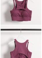 Camisola de compresión para entrenamiento de gimnasia para mujer, sujetador deportivo Sexy con tirantes cruzados para Fitness y Yoga con almohadilla extraíble, novedad de 2024 - details 6