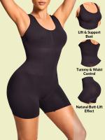 Conjunto de 2 fajas moldeadoras sin costuras para mujer, con escote cuadrado sin costuras para entrenar la cintura y un diseño que esculpe el cuerpo y se extiende hasta las rodillas. - details 0