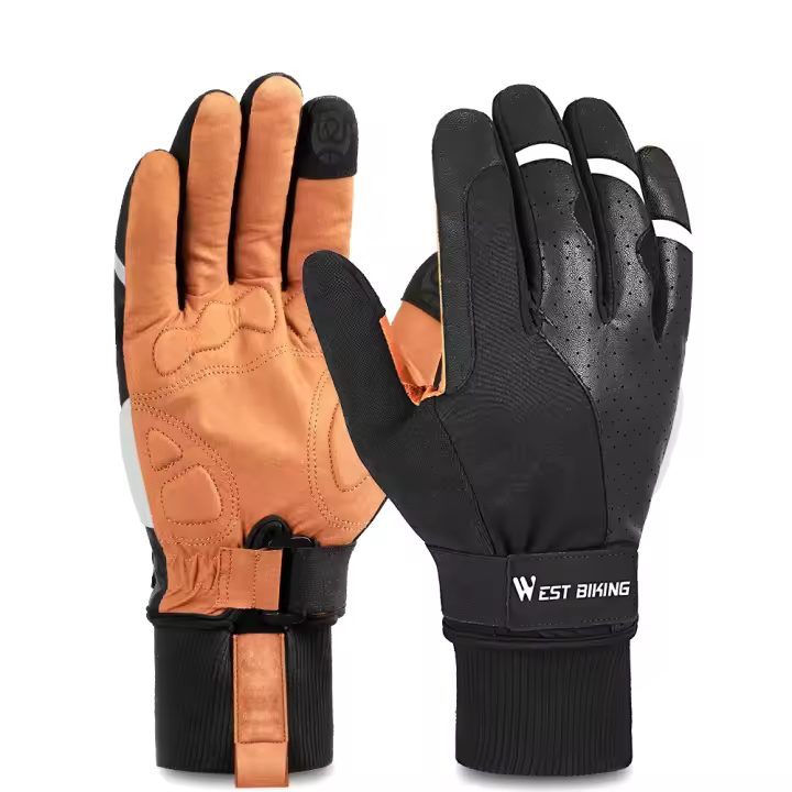 WEST ciclismo invierno guantes de deporte espesar alargar cálido equipo de ciclismo hombres mujeres al aire libre de esquí MTB guantes para motocicleta y bicicleta - 1