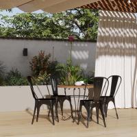 Juego de 4 Sillas de Comedor de Metal Vintage Industrial Adecuado para Uso Interior y Exterior - details 9
