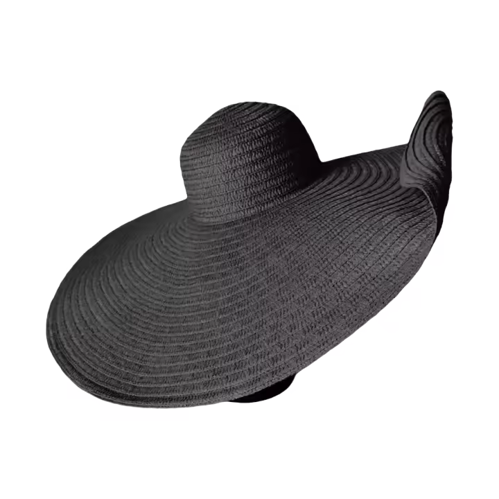 Sombrero de mujer súper grande ala color sólido sombrero de paja playa sombrero de playa cara sombrero de sol verano sombrero de sol sombrero de sol - 1