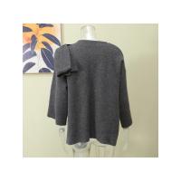 Chaqueta de lana corta Elegante para mujer con cuello redondo Abrigo holgado con manga larga y abertura de manga corta Moda de calle alta 2024 - details 6