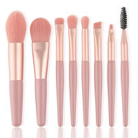 8 Uds mini maquillaje pincel set morandi portátil estilo suave cabello belleza para principiantes juego de herramientas - details 4