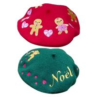 Para mujer boina sombrero decoración moda ciervo pan de jengibre hombre patrón artista gorros sombreros para Navidad - details 0