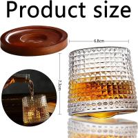 Vasos de Whisky giratorios con Base, vaso de cristal de Ron giratorio de 360 grados para cóctel y fiesta - details 0
