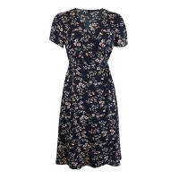 Summer floral print women boho short sleeve v neck split elegant a line party beach dress - details 31