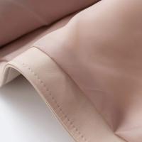 TRAFZA, chaquetas de cuero para mujer de primavera, cuello vuelto, charretera con remaches, abrigo de motociclista con cremallera, prendas de vestir holgadas de cuero suave de imitación para mujer de otoño - details 15