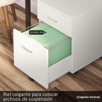 Archivos Suspendidos con 2 Cajones y Cerradura 40x45x55,6 cm Blanco - details 3