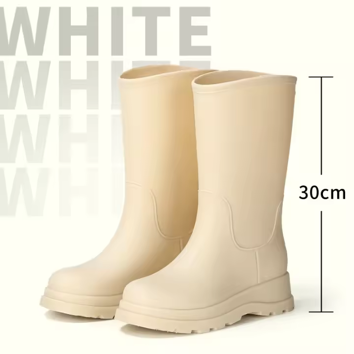 Botas de Lluvia de Moda para Mujeres Impermeables, Antideslizantes, Resistentes al Desgaste, Suela Larga, Suave - 1