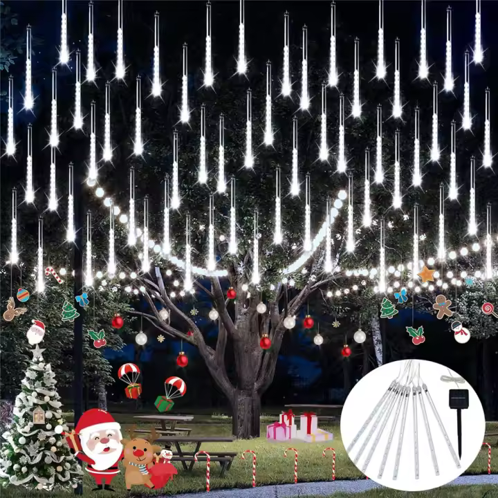 Luces de Ducha Solar de Metano 8 Tubos 96 LEDs Iluminación de Fiesta de Boda de Decoración de Jardín Brillo de 600lm - 1