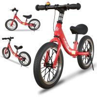 Bicicleta Sin Pedales con Freno de 2-6 años, Bici Equilibrio de 14 Pulgadas con Caballete y Timbre, Altura de Sillín Regulable, hasta 40kg, Juguetes para Niña y Niños - details 0