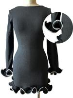 Mini Vestido de punto para mujer, suéter delgado de Color de contraste de hongos, ropa de fiesta femenina - details 0
