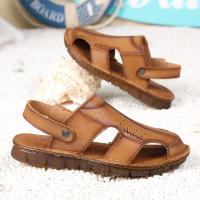 Nuevos Sandalias de Hombre de Cuero de Vaca de Primera Capa Zapatos de Playa Casuales para Exteriores Transpirables - details 2