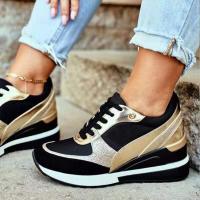 Zapatos planos casuales de mujer con suela gruesa, bloques de color, lentejuelas y plataforma transpirable para otoño e invierno. - details 5
