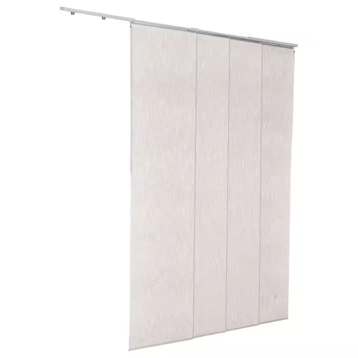 Persianas de Panel Ajustables SucceBuy, Riel Extensible de 116 cm a 218 cm de Ancho, Cortinas de Panel Personalizables de hasta 243 cm de Alto, Persianas Verticales Opacas para Puertas Corredizas, Puertas de Patio, Separador de Ambientes, Gris Claro - 1