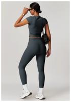 Pantalones de Yoga de Cintura Alta Ajuste Ajustado para Abdomen y Cadera Secado Rápido - details 23