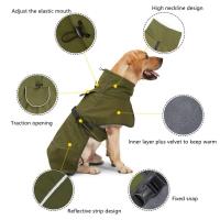 Ropa impermeable para perros grandes, chaleco grueso ajustable para perros, chaqueta con diseño de tira reflectante, abrigo para perros - details 7