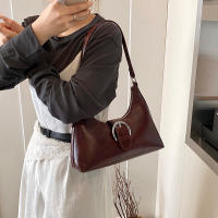 Bolso de hombro en forma de media luna, bolso hobo de piel sintética, bolso de mano de color sólido con cierre de cremallera, forro de poliéster, limpieza en seco profesional o lavado a mano, para mujer - details 6