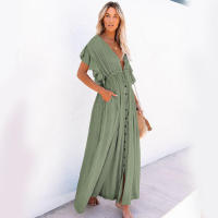 Nuevas blusas de color sólido, faldas largas, camisas de sol, vacaciones en la playa hawaiana - details 6