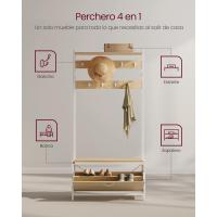Perchero Zapatero Industrial Estante Superior con 9 Ganchos Estilo Rústico Marrón y Negro - details 18