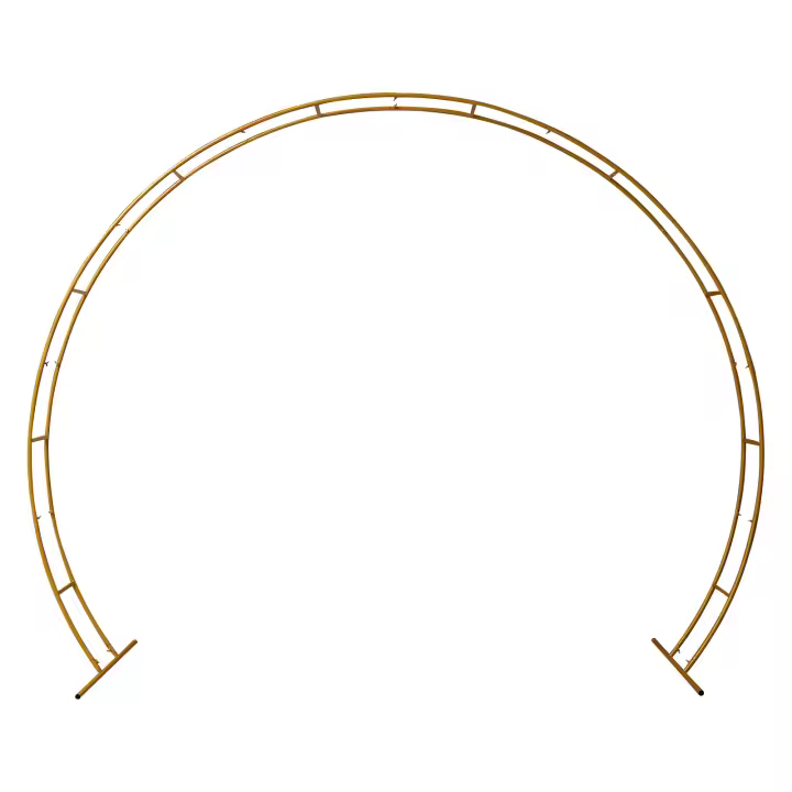 Arco de Boda de Hierro Base de Columna de Circulo Kit de Soporte para Decoración de Fiesta de Cumpleaños 2.7 x 2.3 m - 1