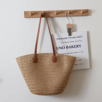Bolso de viaje con asa superior para mujer, bolsa Bohemia de paja tejida de gran capacidad para verano - details 9