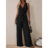 2025 Nuevo Mono Halter Estilo Europeo Y Americano Nueva Llegada Con Cordones De Cintura Alta Mono Sin Mangas Moda Conjunto Casual - details 1