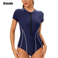 Bañador deportivo de una pieza para mujer, ropa de playa de manga corta, 2024 - details 7