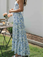 Nueva moda mujer vestido largo elegante sin mangas con cuello Halter vestido Floral vestido de verano gran oferta S-XL - details 20