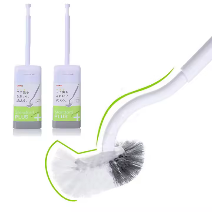 Marbarsse Escobilla y soporte para inodoro de baño, diseño curvo, escobilla de inodoro para limpieza profunda debajo del borde, el mejor juego de escobilla de inodoro, fácil y práctico, compacto, cepillo limpiador de inodoro para baño, paquete de 2 - 1