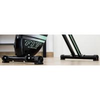 Bicicleta de Ejercicio Plegable Estática con Volante de Inercia Sistema Silence Fit, Sin y Con Respaldo, Manillar y Sillín Regulable, Pulsómetro, Pantalla LCD, Soporte para Dispositivos, Ruedas - details 9