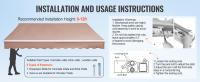 SucceBuy Toldo retráctil manual, parasol para exteriores, poliéster resistente al agua, toldo para puerta y ventana de patio con manivela para patio trasero y balcón - details 3
