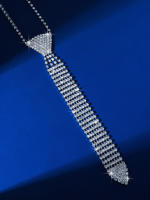 Collar Largo Estilo Corbata 2025 Collar de Strass con Flecos y Efecto Garras - details 3
