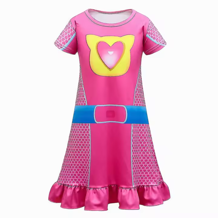 Vestido para niñas, novedad de verano, pijama de princesa Superkitties de manga corta para niños, vestido de gato, fiesta de cumpleaños para niños, disfraz de Cosplay - 1