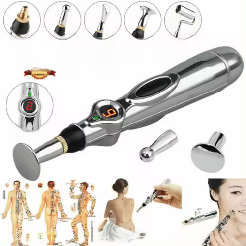Pluma de Masaje de Acupuntura Electrónica 3 en 1 Alivio del Dolor Terapia Meridiana Herramientas de Masaje Manual para Recuperación de Músculos - 1